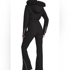 Ring Black Jumpsuit with Gold Zipper Details
